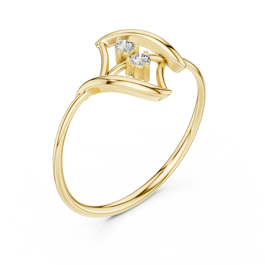 Geometric Round Lab Diamond Anniversary Ring With Pave Setting
