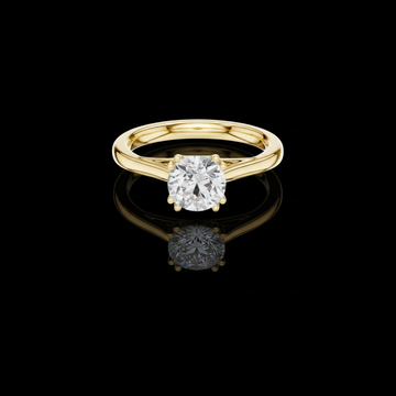 1.00 TCW Stylish Round Brilliant Moissanite Diamond Solitaire Ring with Double Four Prong Setting