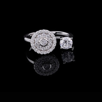 0.50 TCW Modern Open Halo & Solitaire Lab Grown Diamond Dual-Design Contemporary Ring