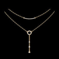 Double Layered Circle Drop Moissanite Diamond Necklace