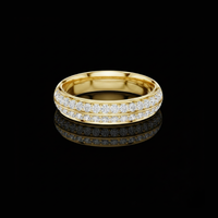 0.54 TCW Elegant Two Row Pave Moissanite Diamond Band Luxe Anniversary & Stacking Eternity Ring