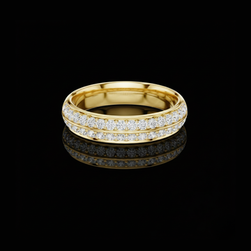 0.54 TCW Elegant Two Row Pave Moissanite Diamond Band Luxe Anniversary & Stacking Eternity Ring