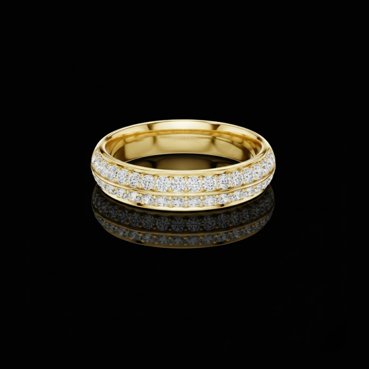 Double Row Lab Grown Diamond Pave Band