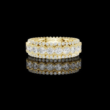 3.2 TCW Exquisite Triple Row Round Lab Diamond Eternity Band with Milgrain Detailing
