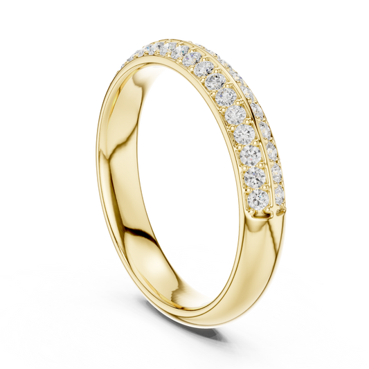 Round Lab Grown Diamond Pave Wedding Band