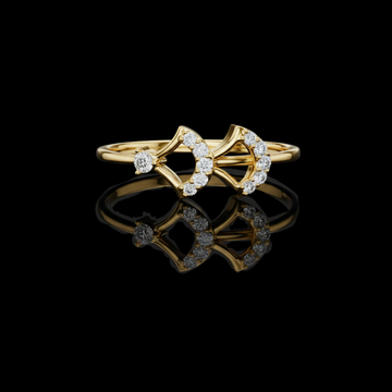 0.076 TCW Dual-Arc Ring Framed with Radiant Pavé Set Moissanite Diamonds
