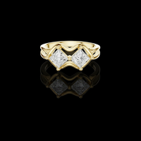 Toi Et Moi Princess Cut Moissanite Split Band Engagement Ring