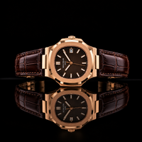 Luxury Rose Gold Watch with Brown Leather Strap Elegant Design