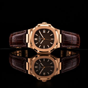 Luxury Rose Gold Watch with Brown Leather Strap Elegant Design
