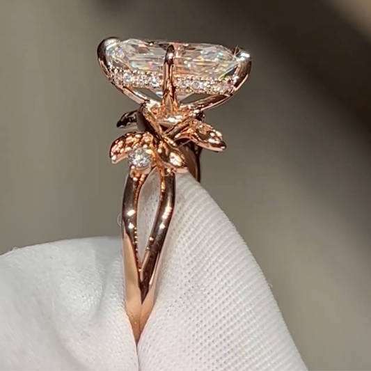 Nature Inspired Radiant Lab Grown Diamond Ring