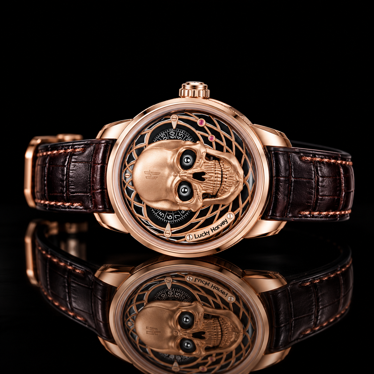 Craftmanship Series Rose Gold Skull Limited edition Automatic Watch