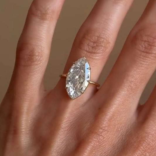 Marquise Cut Solitaire Lab Diamond Engagement Ring