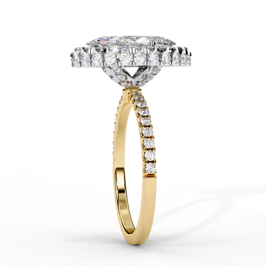 Dutch Marquise Halo Lab Grown Diamond Pave Ring