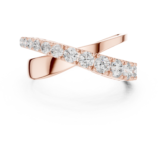 Criss Cross Round Lab Grown Diamond Wrap Ring