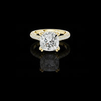 3.68 CT Luminous Lab Grown Cushion Cut Diamond Ring For Luxurious Life