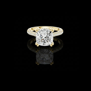 3.68 CT Luminous Lab Grown Cushion Cut Diamond Ring For Luxurious Life