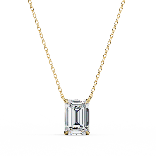 1.03 TCW Luxury Emerald Cut Moissanite Solitaire Pendant Modern Elegance with a Brilliant Center Stone