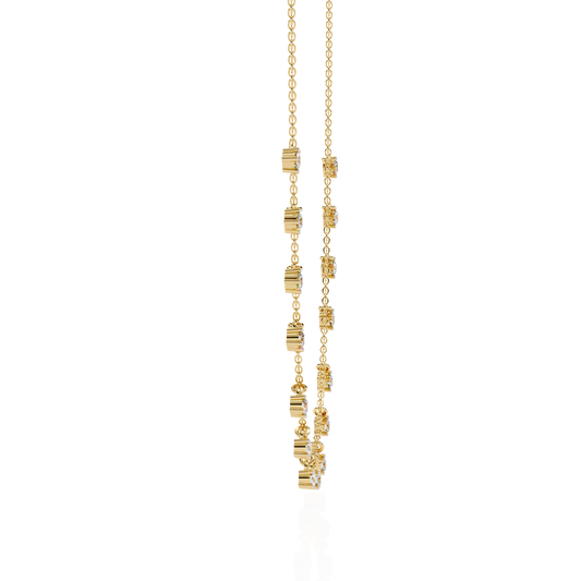 Round Cut Moissanite Diamond Dangle Charm Choker Necklace