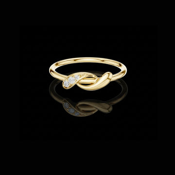0.04 TCW Luxury Moissanite Round Cut Diamond Knot Ring in Symbolic Love Fine Jewelry
