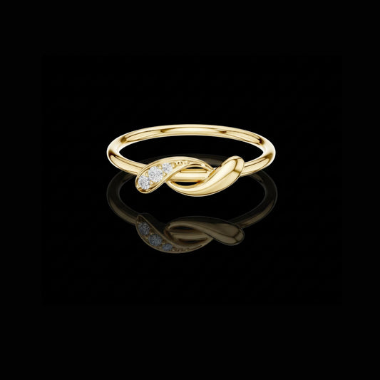 0.04 TCW Luxury Moissanite Round Cut Diamond Knot Ring in Symbolic Love Fine Jewelry