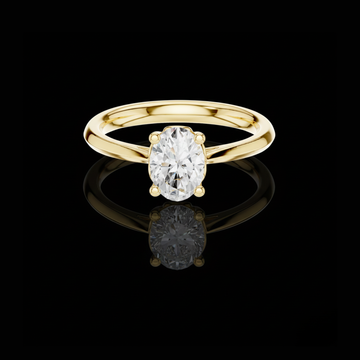 1.08 TCW Elegant Oval Cut Lab Grown Diamond Modern Minimal Solitaire Engagement Ring For Her