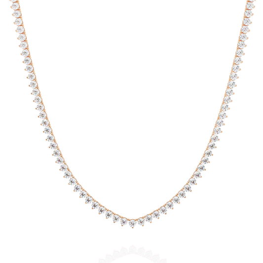 Round Cut Moissanite Diamond V Shape Tennis Necklace