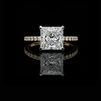 Hidden Halo Princess Cut Lab Grown Pave Engagement Ring
