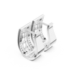 Openwork Lattice Multi Row Lab Grown Diamond Wide Huggie Earrings