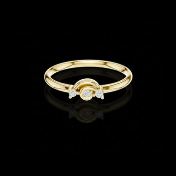 0.03 TCW Shimmer Moissanite Round Cut Diamond Ring For Proposal Girl