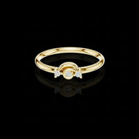 Round Brilliant Triple Loop Moissanite Engagement And Wedding Ring