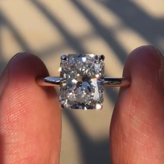 Radiant Cut Solitaire Lab Grown Diamond Ring For Women