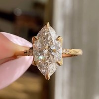 Marquise Cut Lab Grown Solitaire Diamond Engagement Ring
