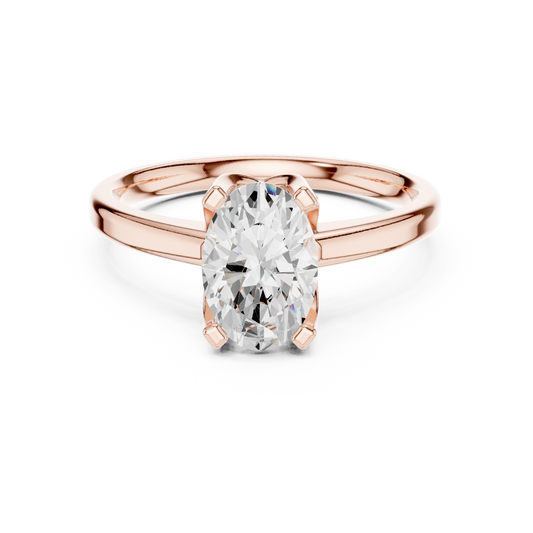 Exquisite Oval Cut Moissanite Diamond Solitaire Ring