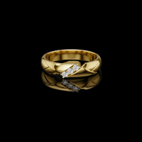 Round Lab Grown Crossover Twist Diamond Band Ring