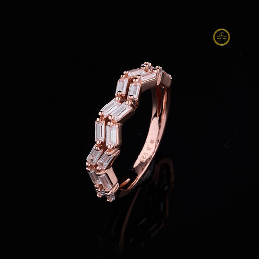 Baguette Cut Zig Zag Lab Grown Diamond Eternity Band Wedding Ring