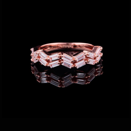 Baguette Cut Zig Zag Lab Grown Diamond Eternity Band Wedding Ring