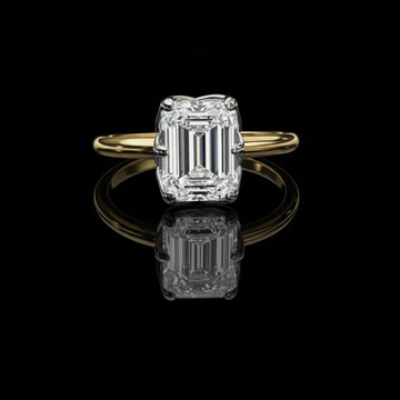 2.08 CT Classic Emerald Cut Moissanite Diamond Solitaire Ring Minimalist Luxury Jewelry by Ivevar Luxury