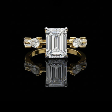 2.80 CT Elegant Emerald Cut Engagement Moissanite Diamond Unique Ring for Women