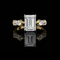2.80 CT Elegant Emerald Cut Engagement Lab Grown Diamond Unique Ring for Women