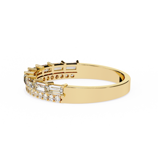 Baguette & Round Cut Lab Grown Diamond Eternity Stacking Band Ring