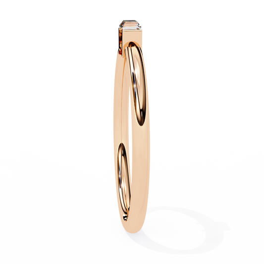 Half Bezel East West Baguette Lab Diamond Engagement Ring