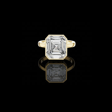 7.32 TCW Architectural Emerald Cut Lab Diamond Solitaire Ring with Sleek Bezel Setting For Her