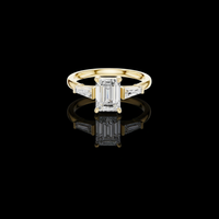 Emerald With Tapered Baguette Side Stones Lab Grown Ring