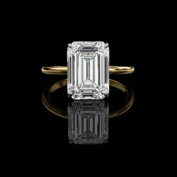 2.56 TCW Emerald Cut Moissanite Diamond Solitaire Ring Modern Radiant Engagement Piece by Ivevar Luxury