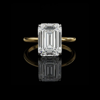 2.56 TCW Emerald Cut Lab Grown Diamond Solitaire Ring Modern Radiant Engagement Piece by Ivevar Luxury