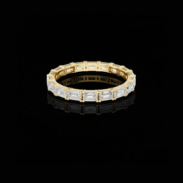 1.06 TCW Emerald Cut Lab Grown Diamond Full Eternity Ring for Women Luxury Anniversary Band For Her
