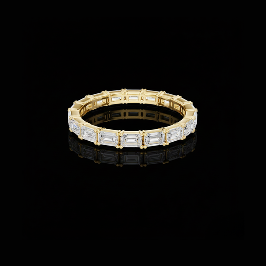Emerald Cut Lab Grown Diamond Full Eternity Band
