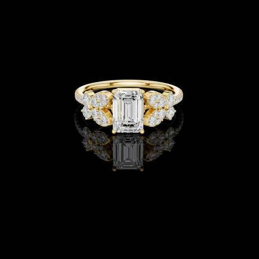 1.00 CT Charming Moissanite Emerald Cut Ring For Anniversary Ceremony