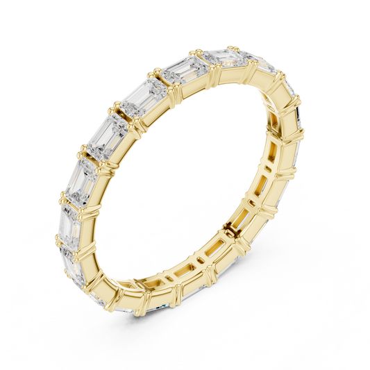 Emerald Cut Lab Grown Diamond Full Eternity Band