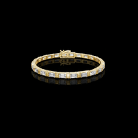Emerald Cut Lab Grown Diamond Contemporary Tennis Bracelet